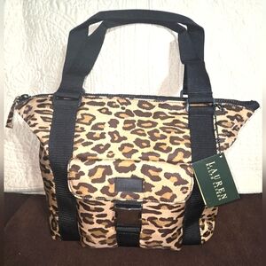 NWT Lauren Ralph Lauren Leopard Print Tote, Shoulder Bag